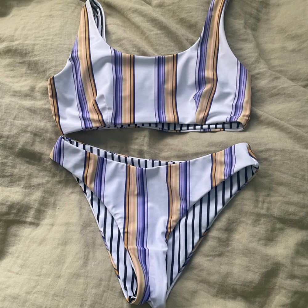 A Vertically Striped Bikini